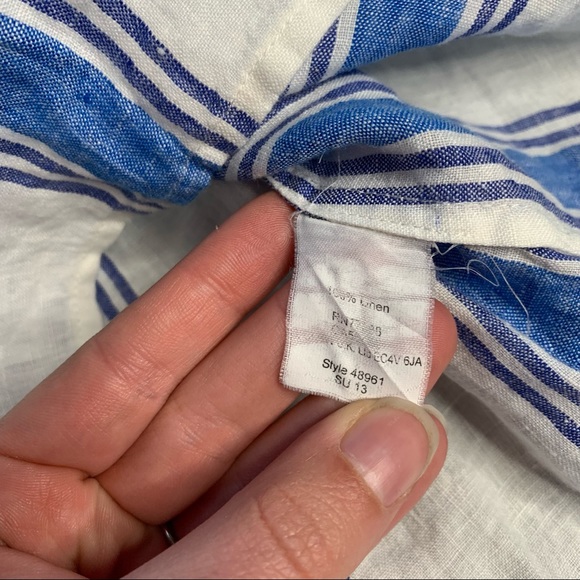 J. Crew stripe linen long sleeve shirt - Picture 6 of 10